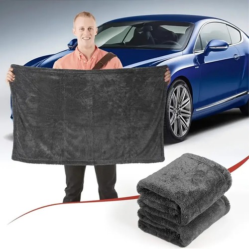 Dark grey microfiber car towel - grey,